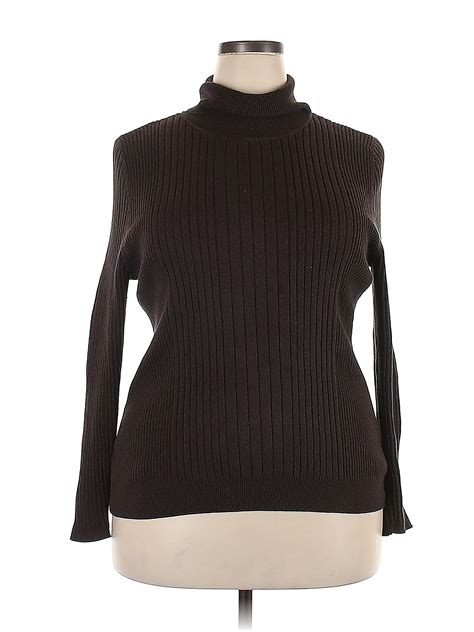 Croft & Barrow 100% Cotton Brown Turtleneck Sweater Size XXL - 47% off ...