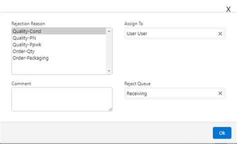 Image result for Add Note for Rejection UI
