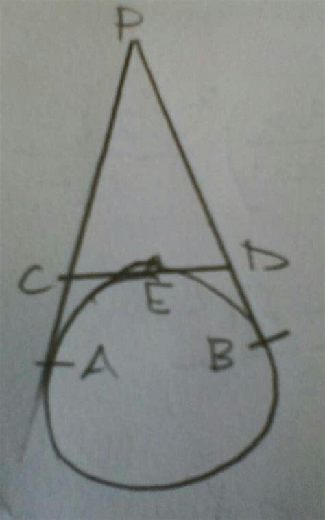 A circle touches the side CD of a triangle PCD at E and touches PC and ...
