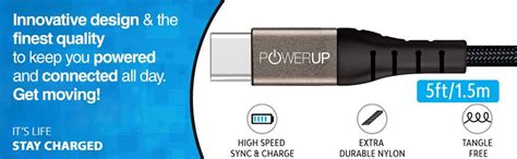 POWERUP by GRIPP Type C to Type C Unbreakable Nylon Braided Fast ...