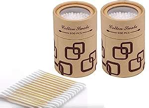 "O'pique 100% Eco-Friendly Bamboo Cotton Swabs – 100 Sticks/Box, Double ...