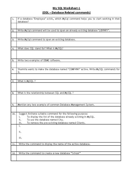 ASM 21887 - My SQL Worksheet- 1 (DDL – Database Related commands) If a ...