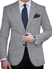Homme Blazer en Tweed Col de fermeture Rétro Vintage Chevrons Blazer ...
