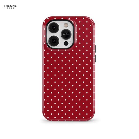 Cherry Red Polka Dot Phone Case for iPhone 16 15 14 13 12 Pro Max ...