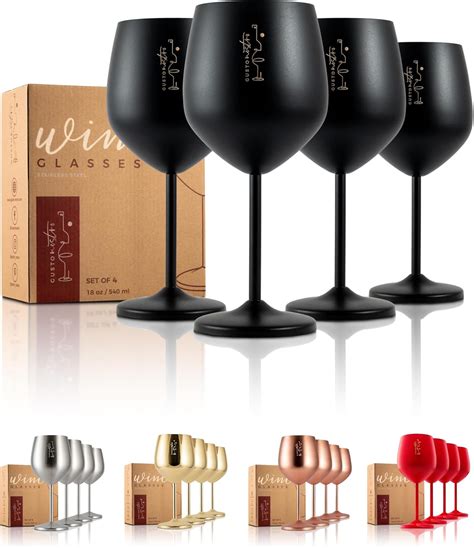 Amazon.com | Gusto Nostro Stainless Steel Wine Glass - 18 oz ...