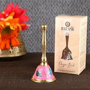 SATVIK Stunning Floral Brass Pooja Bell/Ghanti - Traditional Indian ...