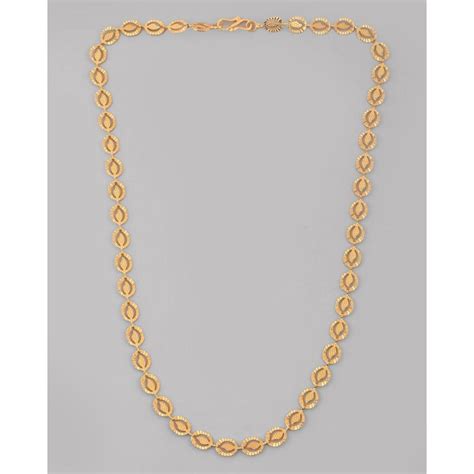 Buy VOJ Women Gold Plated Self Designed Oval Shaped Chain Online