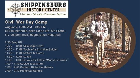 Civil War Day Camp, 52 West King Street, Shippensburg, PA, United ...