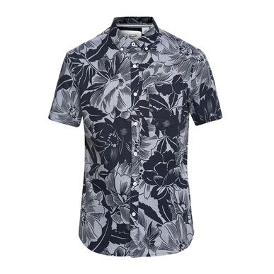 Buy Men Navy Prints Short Sleeve Casual Shirts Online at The Collective ...