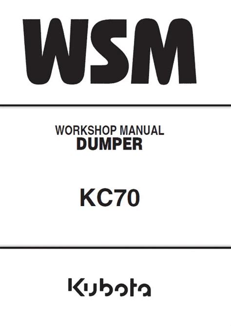 Kubota KC70 Dumper Pdf Repair and Service Manual