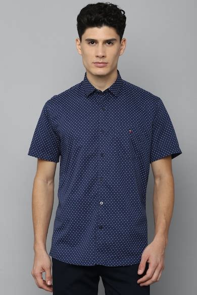 Buy Men Navy Slim Fit Print Half Sleeves Casual Shirt Online - 758771 ...