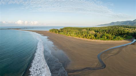 Uvita Bay Beach aerial view, Ballena Marine National Park, Puntarenas ...