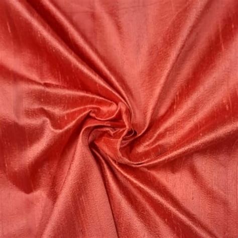 Coral Colour 70 Gm Raw Silk Fabric