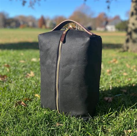 Leather Golf Shoe Bag | Custom Waxed Canvas Golf Bag | Personalized ...