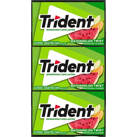 Trident Watermelon Twist Sugar-Free Gum - 12 Packs, 14 Count per Pack ...