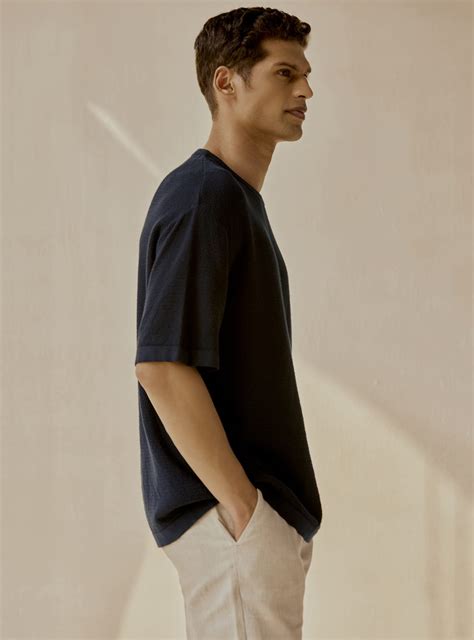 Andamen Deep Navy Organic Cotton Crew