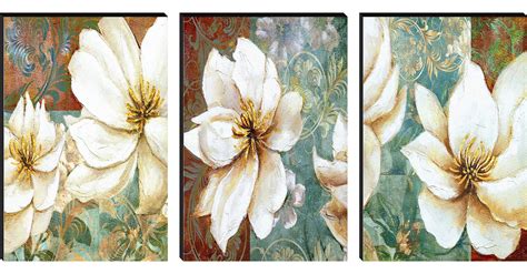 SAF paintings Set Of 3 Abstract Flower MDF Self Installation Digital ...
