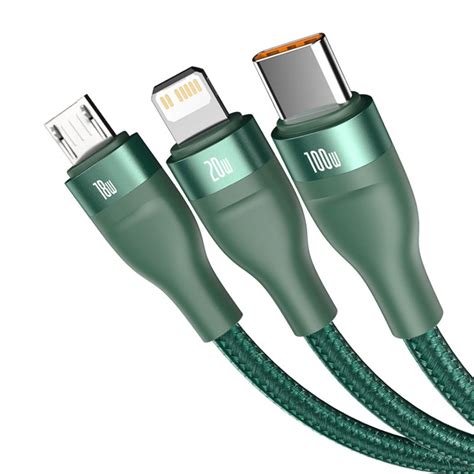 Baseus 3in1 USB / USB Type C - USB Type C / Lightning / Micro USB Cabl ...