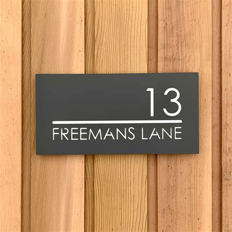 Illuminated Modern House Number Sign - Rectangle Address Plaque ...