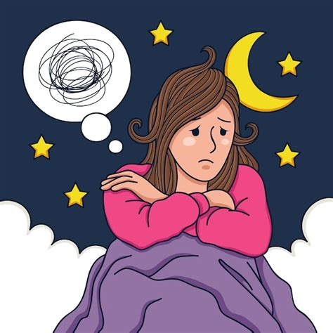 不眠症の概念図 | 無料ベクトル素材