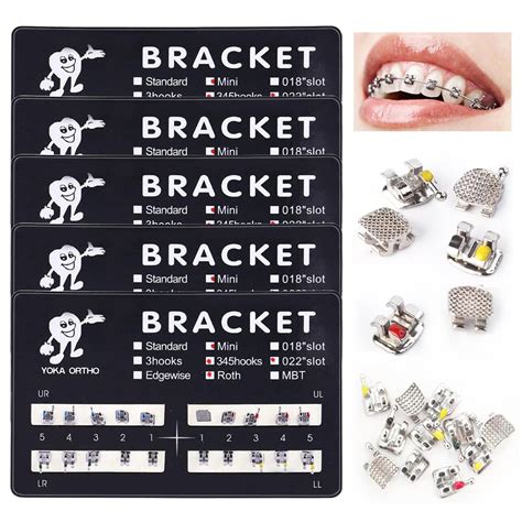 VEZE Dental Brackets, 5 Sets 100 Pcs Mini Roth 022 Slot 345 Hooks ...