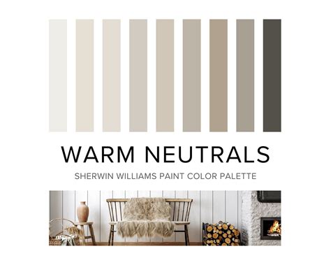 Warm Neutrals Color Palette: Sherwin Williams Paint Palette for Modern ...
