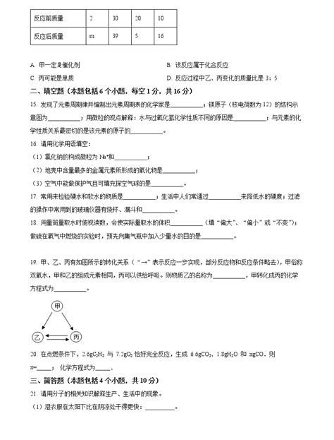 河南省信阳市淮滨县2022-2023学年九年级上学期期中化学试题(含答案)-教习网|试卷下载