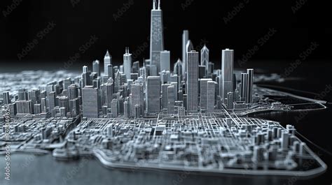 Technical aerial visual, 3D LiDAR GIS aerial map satellite scan model ...