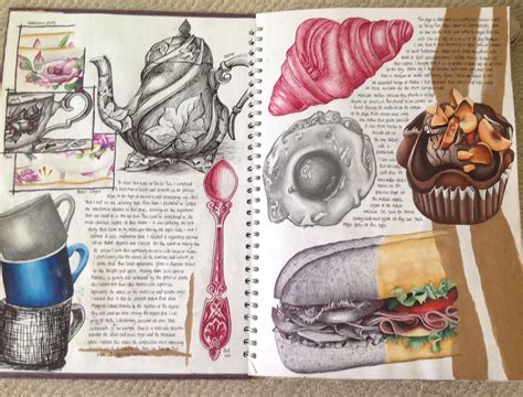 Page from Tea for Two AS Art sketchbook. | A level art sketchbook, Gcse ...