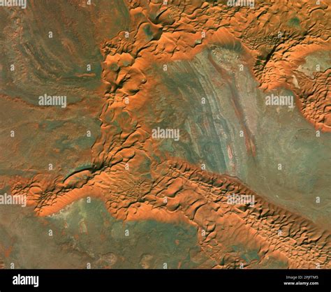 Satellite view of Libyan Desert, landscape and mountains. Dunes. Sahara Desert. Nature and ...
