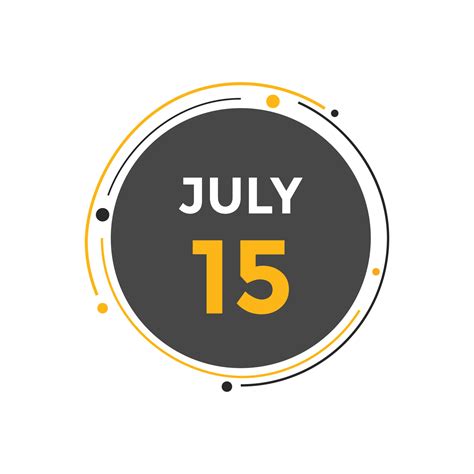 july 15 calendar reminder. 15th july daily calendar icon template ...