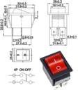 SYMFONIA Heavy-duty DPST 4 Pins ON/Off Switch AC Rocker Red Switch with ...