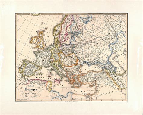 17th 18th Century Europe Map