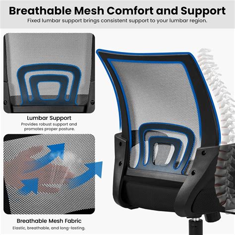 Yaheetech Mid-Back Mesh Office Chair Adjustable India | Ubuy