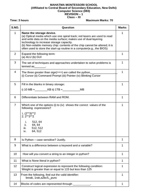 Image result for Computer Science Maths Revision Questions