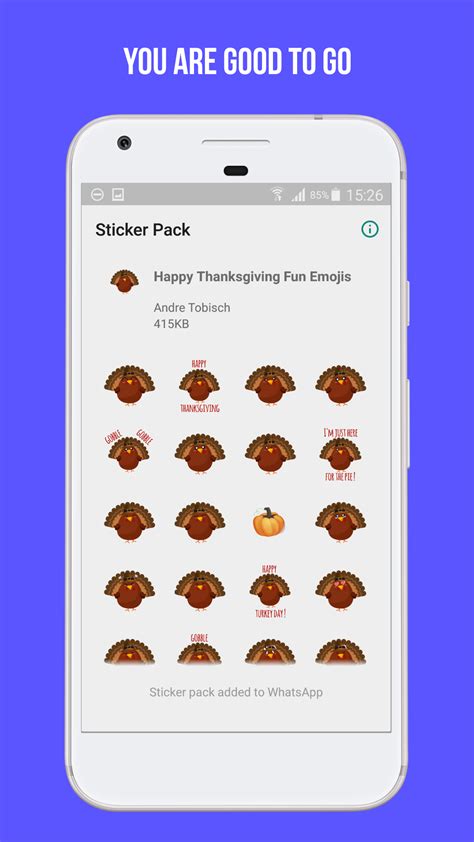 Happy Thanksgiving Fun Emojis Fall & Autumn Turkey Stickers - App on ...