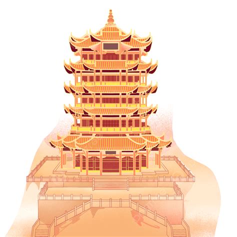 Yellow Crane Tower, Floor, Sights, Building PNG Transparent Image and ...