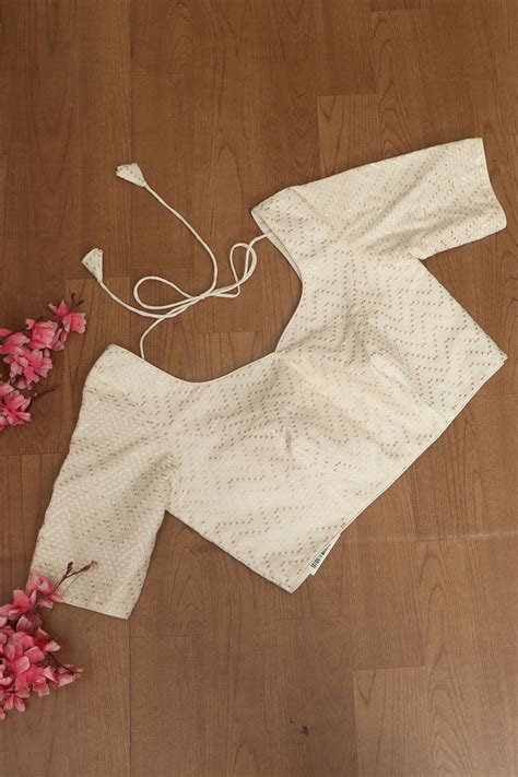 White Banarasi Cotton Blouse