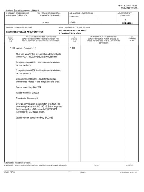 Fillable Online secure in Nursing Home Report Cards - Indiana Fax Email ...