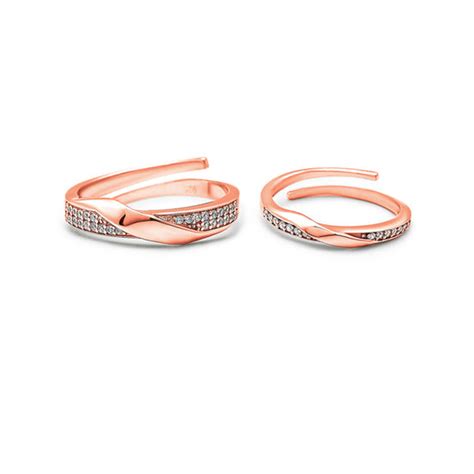 Buy Rose Gold Forever Linked Couple Rings - Silberry