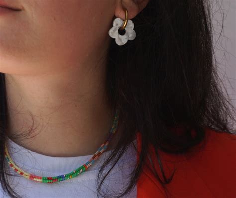 Pastel Color Palettes Choker, Beaded Handmade Necklace, Handwoven Glass Seed Beads Jewelry ...