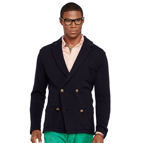 Navy Blue Cotton Knit Blazer Mens at Zane Bussell blog
