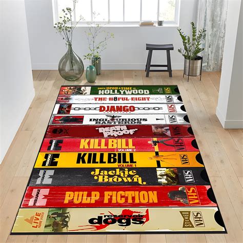 Nostalgic retro style rug vhs case themed horror movie room rug home ...