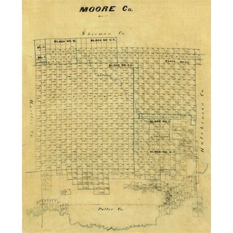 Historic County Map - Moore County Texas - General Land Office 1878 - – Maps of the Past