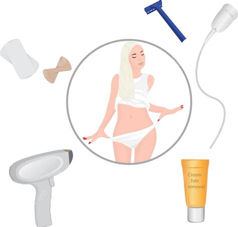 Hair Removal Methods Vector Illustration Waxing Smooth Depilate Vector ...