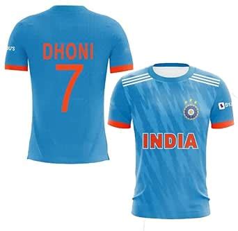India ODI Cricket Team Jersey MS Dhoni 7 2023/24 for Men & Boys(6 ...