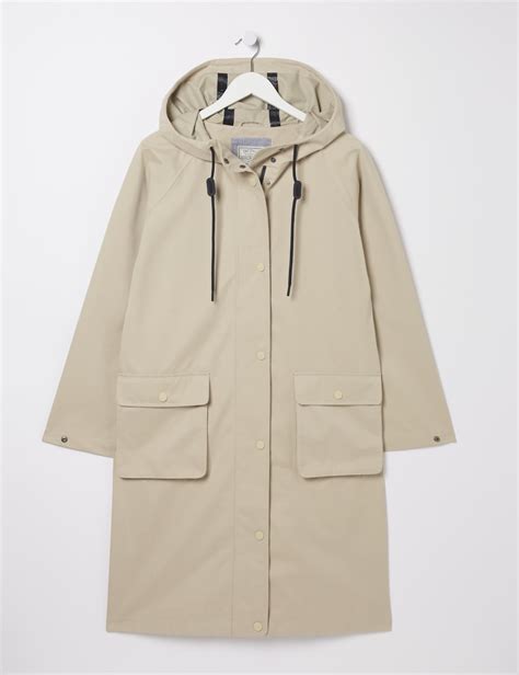 Waterproof Hooded High Neck Longline Raincoat | FatFace | M&S