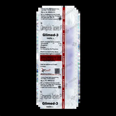 GLIMED 3MG TABLET 10'S Price, Uses, Side Effects & Substitutes | Medkart