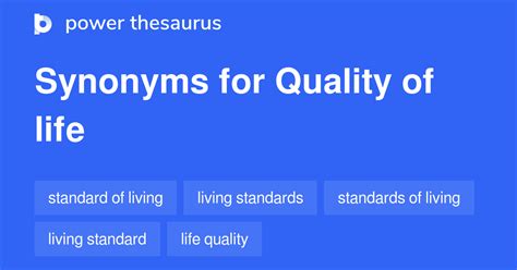 Quality Of Life synonyms - 365 Words and Phrases for Quality Of Life ...