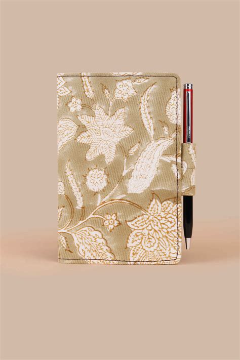 Buy Hand Block Printed Green Diary Online | Shahenaz India